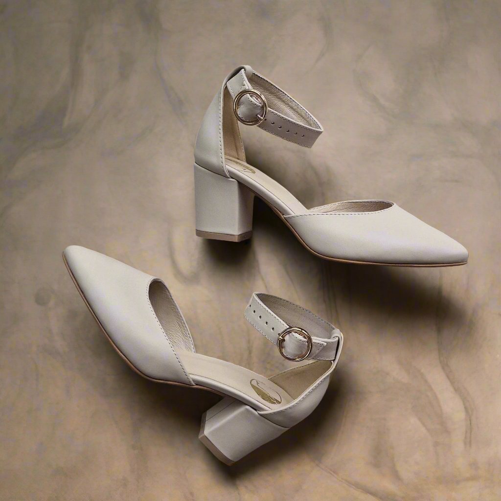 Nude block low on sale heel