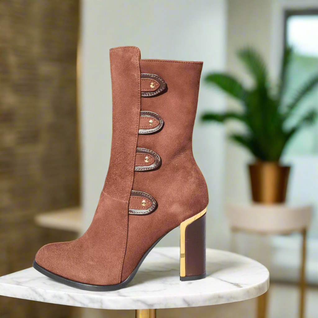 Brown suede calf boots hotsell