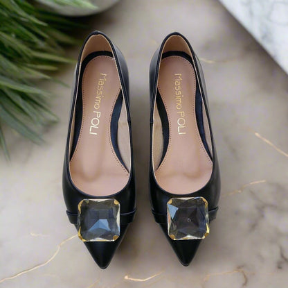 Petite ballerina shoes with pointed toe in black