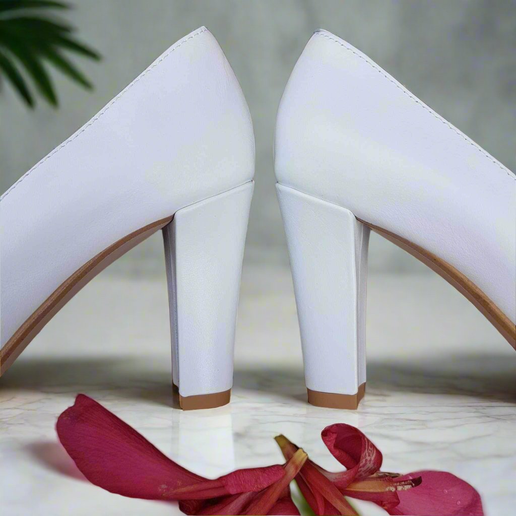 White small high heels shops