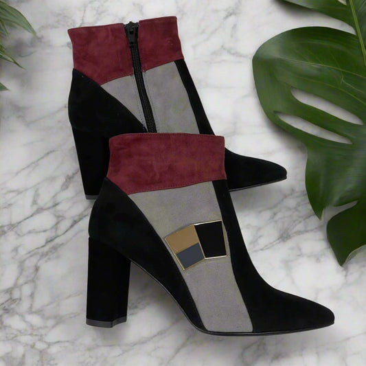 Multi colour suede petite ankle boots