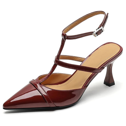 Burgundy slingback heels