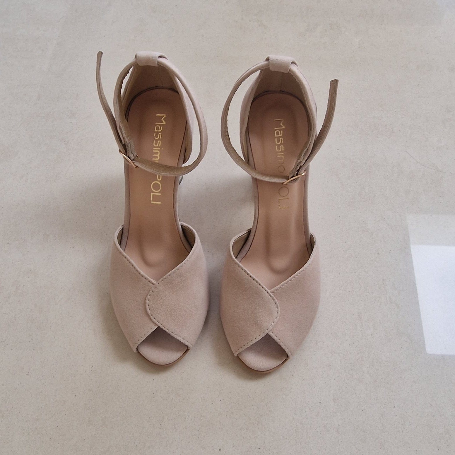 Beige suede sale block heel sandals