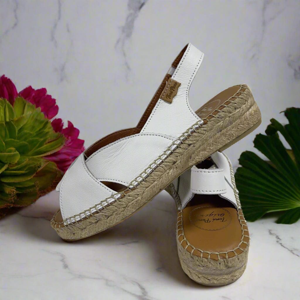 Toni Pons white leather espadrilles