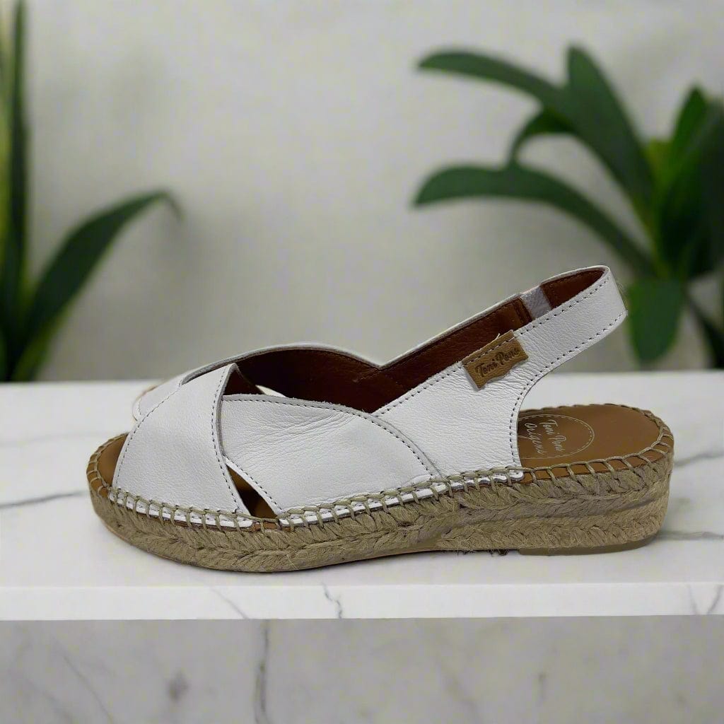 Petite white leather espadrilles