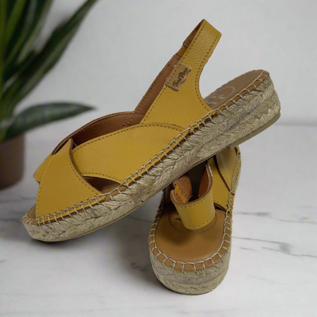 Toni Pons petite yellow leather espadrilles