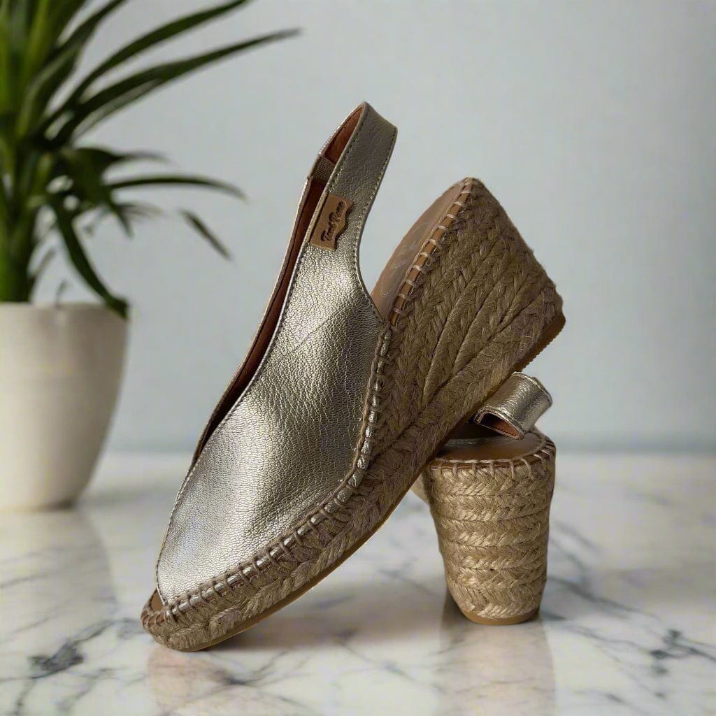 Gold leather Toni Pons espadrilles 