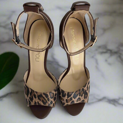 Open toe animal print petite heels