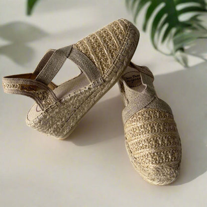 Natural raffia petite espadrilles 