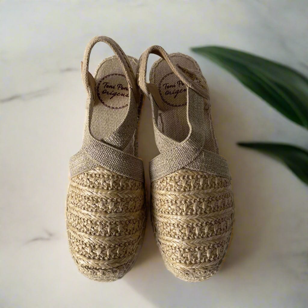 Petite natural raffia wedge sandals