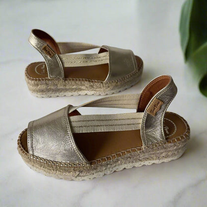 Pretty gold espadrilles for women