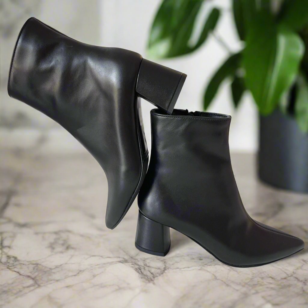 Corra stacked heel bootie top
