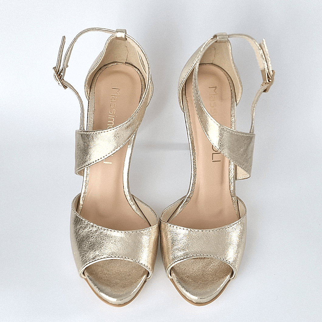 EVELYN - Gold Wedding Heels – PiccolaShoes